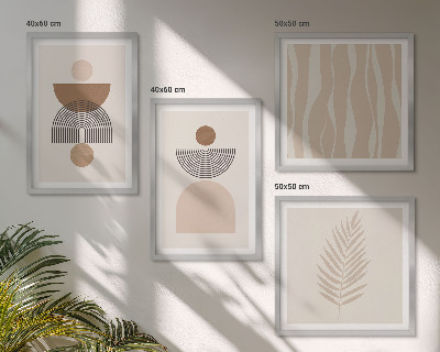Set tablouri gata de agățat Forme abstracte maro bej