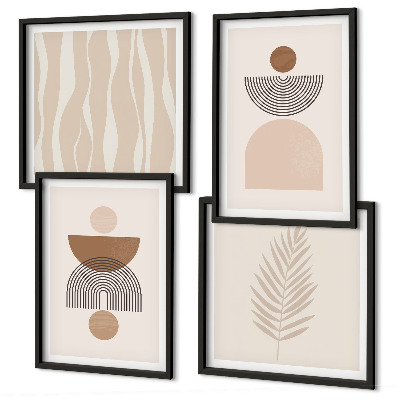 Set tablouri gata de agățat Forme abstracte maro bej