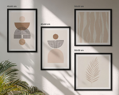 Set tablouri gata de agățat Forme abstracte maro bej