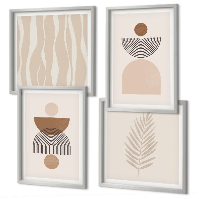 Set tablouri gata de agățat Forme abstracte maro bej