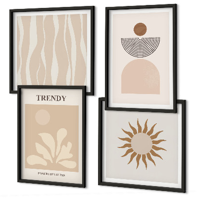 Compoziție de tablouri pentru perete Bejuri abstracte elegante