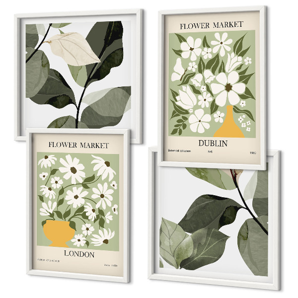 Set tablouri gata de agățat Modele florale Londra Dublin