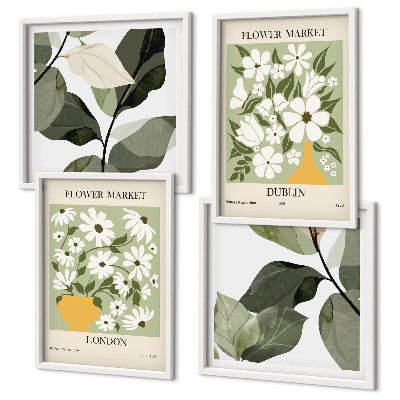 Set tablouri gata de agățat Modele florale Londra Dublin