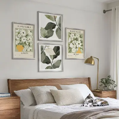 Set de tablouri decorative modele florale cu tematică Londra și Dublin gata de agățat