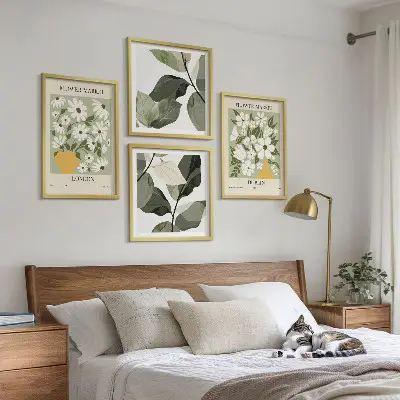 Set de tablouri decorative modele florale cu tematică Londra și Dublin gata de agățat