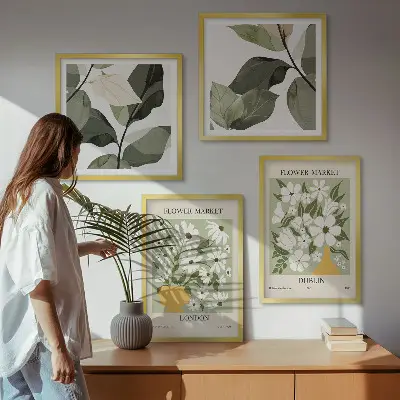 Set de tablouri decorative modele florale cu tematică Londra și Dublin gata de agățat