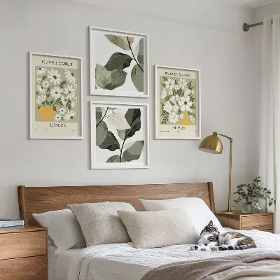 Set de tablouri decorative modele florale cu tematică Londra și Dublin gata de agățat