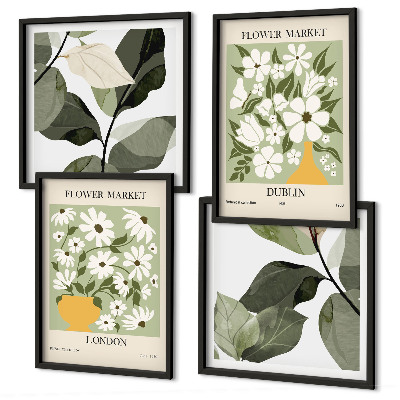 Set tablouri gata de agățat Modele florale Londra Dublin