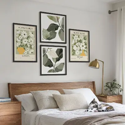 Set de tablouri decorative modele florale cu tematică Londra și Dublin gata de agățat