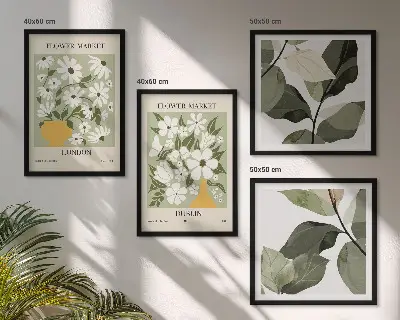 Set de tablouri decorative modele florale cu tematică Londra și Dublin gata de agățat
