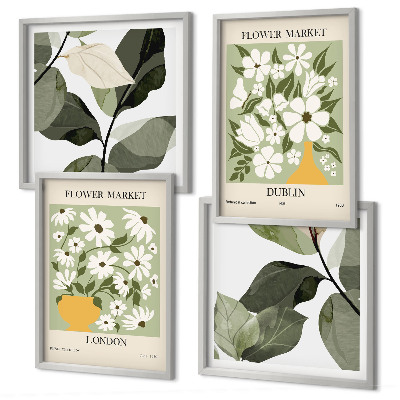 Set tablouri gata de agățat Modele florale Londra Dublin