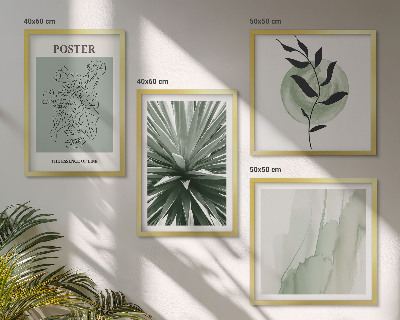Set tablouri gata de agățat Modele de plante bej-verzi