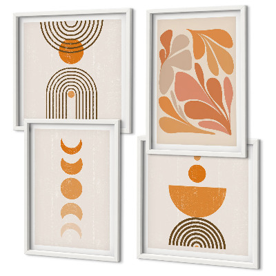 Set tablouri gata de agățat Forme portocalii abstracte