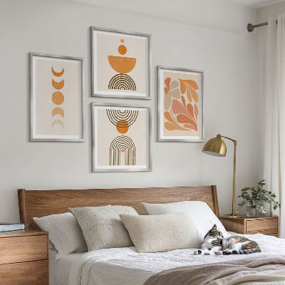 Set tablouri gata de agățat Forme portocalii abstracte