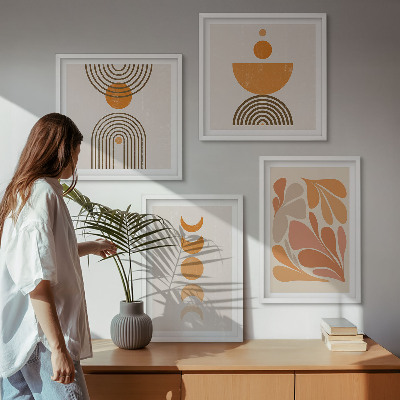 Set tablouri gata de agățat Forme portocalii abstracte