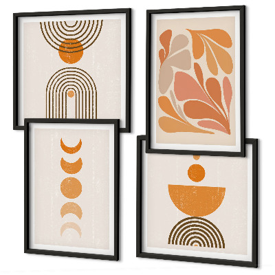 Set tablouri gata de agățat Forme portocalii abstracte