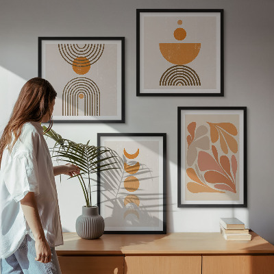 Set tablouri gata de agățat Forme portocalii abstracte