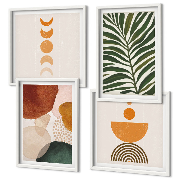 Set tablouri gata de agățat Forme abstracte de frunze