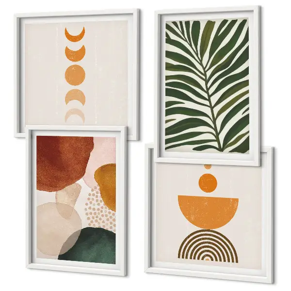 Set tablouri cu forme abstracte de frunze gata de agățat