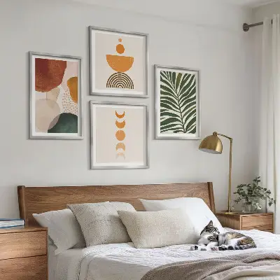 Set tablouri cu forme abstracte de frunze gata de agățat