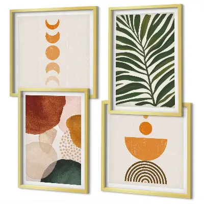 Set tablouri cu forme abstracte de frunze gata de agățat