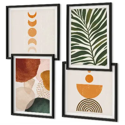 Set tablouri cu forme abstracte de frunze gata de agățat