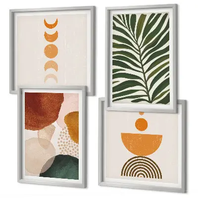 Set tablouri cu forme abstracte de frunze gata de agățat
