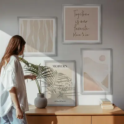 Set de tablouri pentru perete cu forme abstracte colorate
