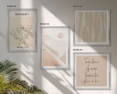 Set de tablouri pentru perete cu forme abstracte colorate