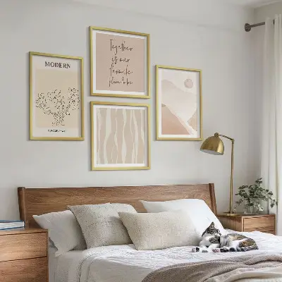 Set de tablouri pentru perete cu forme abstracte colorate
