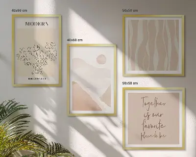 Set de tablouri pentru perete cu forme abstracte colorate