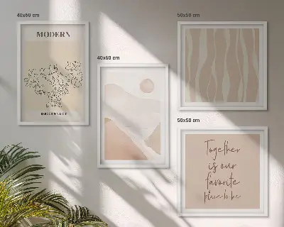 Set de tablouri pentru perete cu forme abstracte colorate