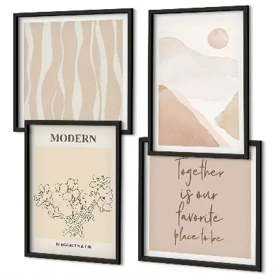 Set de tablouri pentru perete cu forme abstracte colorate