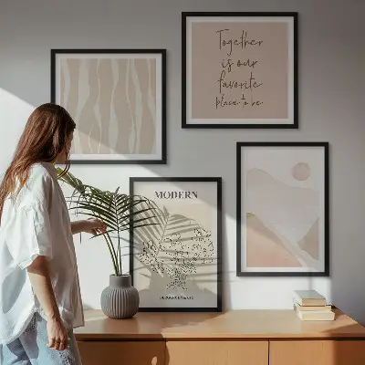 Set de tablouri pentru perete cu forme abstracte colorate