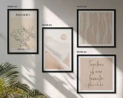 Set de tablouri pentru perete cu forme abstracte colorate