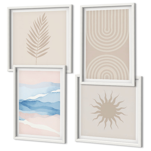 Set tablouri gata de agățat Linii abstracte ale valurilor solare