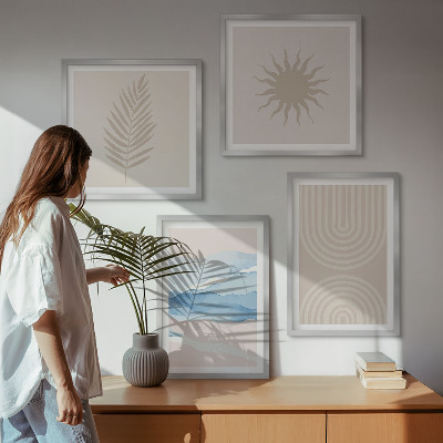 Set tablouri gata de agățat Linii abstracte ale valurilor solare