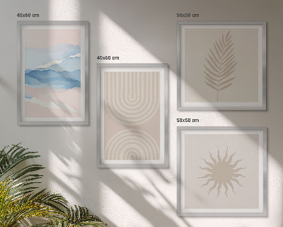 Set tablouri gata de agățat Linii abstracte ale valurilor solare