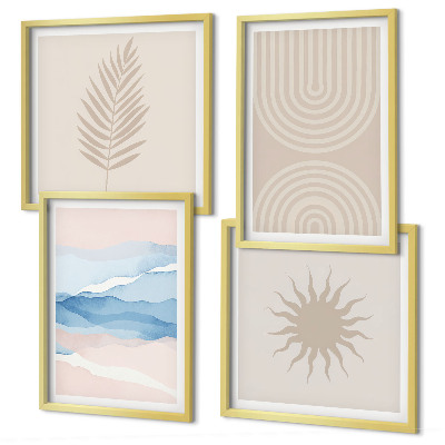 Set tablouri gata de agățat Linii abstracte ale valurilor solare