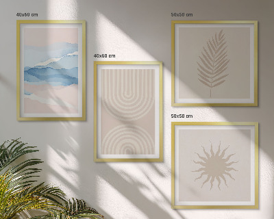 Set tablouri gata de agățat Linii abstracte ale valurilor solare