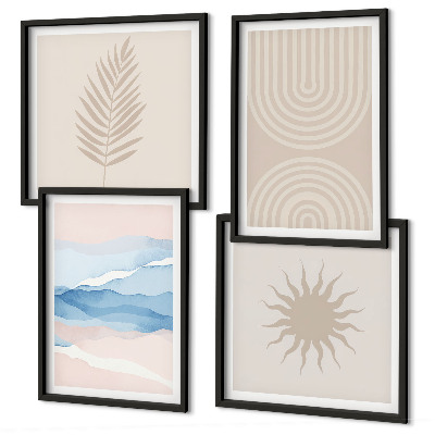 Set tablouri gata de agățat Linii abstracte ale valurilor solare