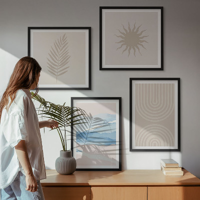 Set tablouri gata de agățat Linii abstracte ale valurilor solare