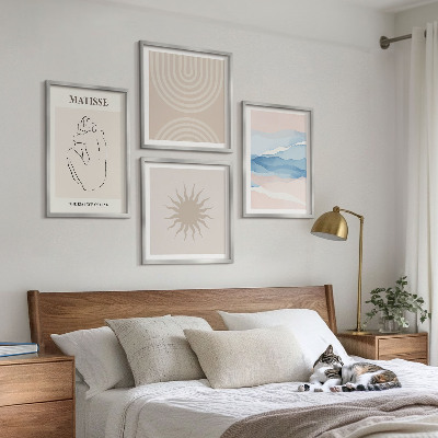 Compoziție de tablouri pentru perete Linii valuri pastel minimalist
