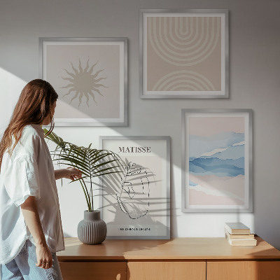 Compoziție de tablouri pentru perete Linii valuri pastel minimalist