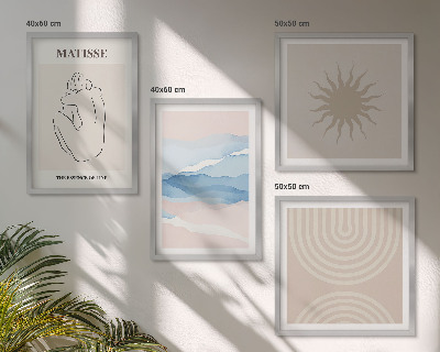 Compoziție de tablouri pentru perete Linii valuri pastel minimalist