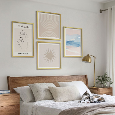 Compoziție de tablouri pentru perete Linii valuri pastel minimalist
