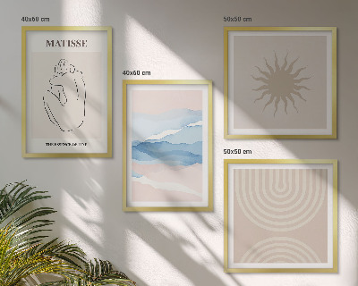 Compoziție de tablouri pentru perete Linii valuri pastel minimalist