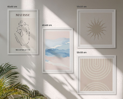 Compoziție de tablouri pentru perete Linii valuri pastel minimalist