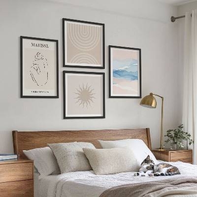 Compoziție de tablouri pentru perete Linii valuri pastel minimalist