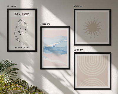 Compoziție de tablouri pentru perete Linii valuri pastel minimalist